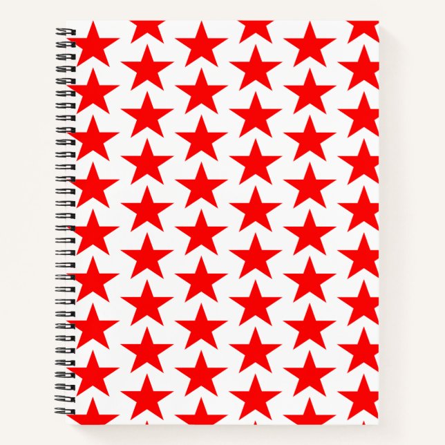 Red Star Pattern Notizbuch (Vorderseite)