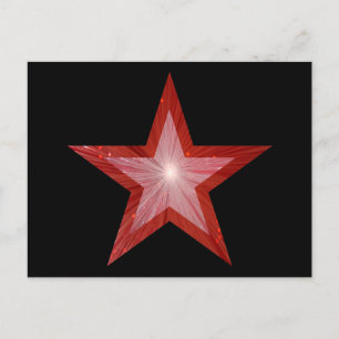 Red Star Postcard schwarz Postkarte