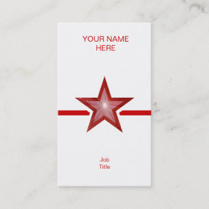 Red Star rote Visitenkarte, weiß Visitenkarte