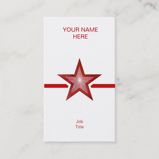 Red Star rote Visitenkarte, weiß Visitenkarte (Vorderseite)