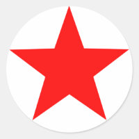 Red Star Round Aufkleber