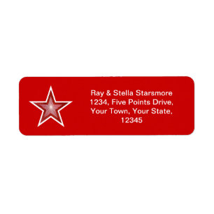 Red Star Rücksendeadresse rot