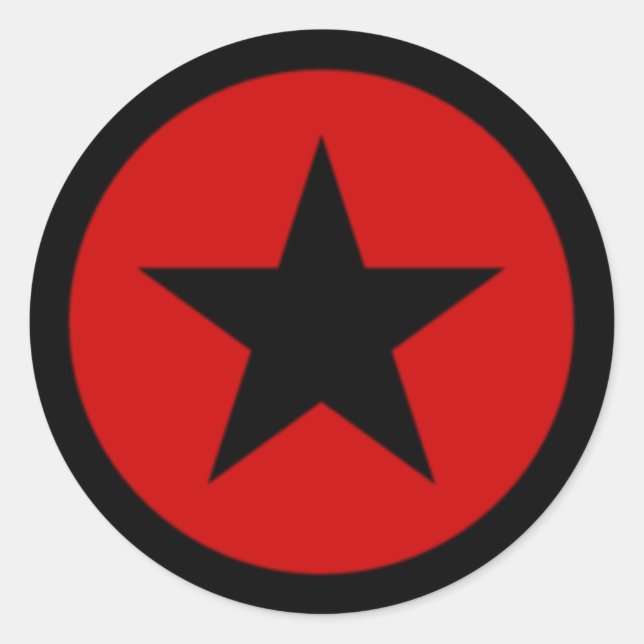 Red Star Runder Aufkleber (Vorderseite)