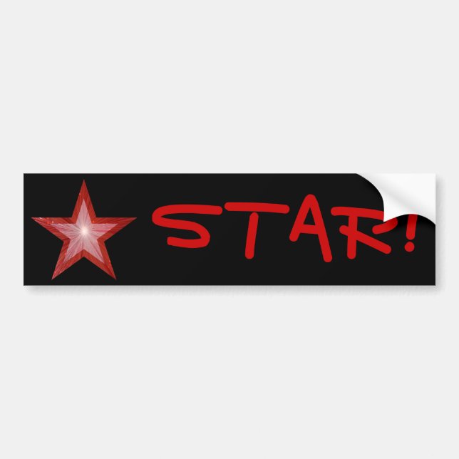 Red Star 'STAR' Autoaufkleber schwarz (Vorne)