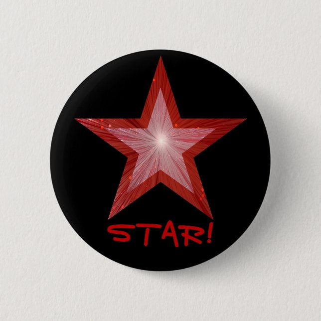 Red Star 'STAR' Button Abzeichen schwarz (Vorderseite)