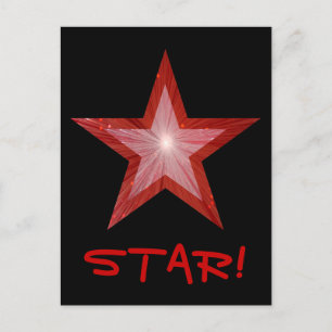 Red Star 'STAR' Postkarte schwarz