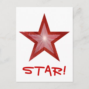 Red Star 'STAR' Postkartenweiß Postkarte