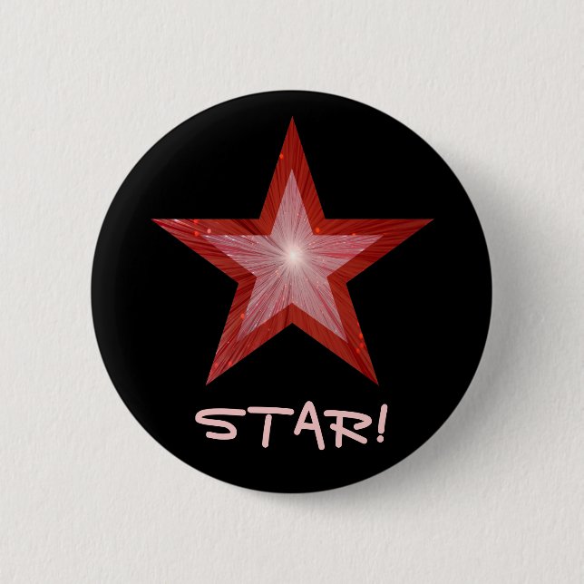 Red Star 'STAR' Taste schwarz Button (Vorderseite)