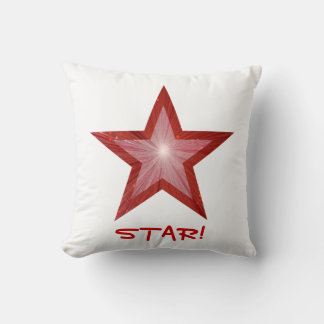 Red Star 'STAR!' werfen Kissen, quadratisch, weiß Kissen