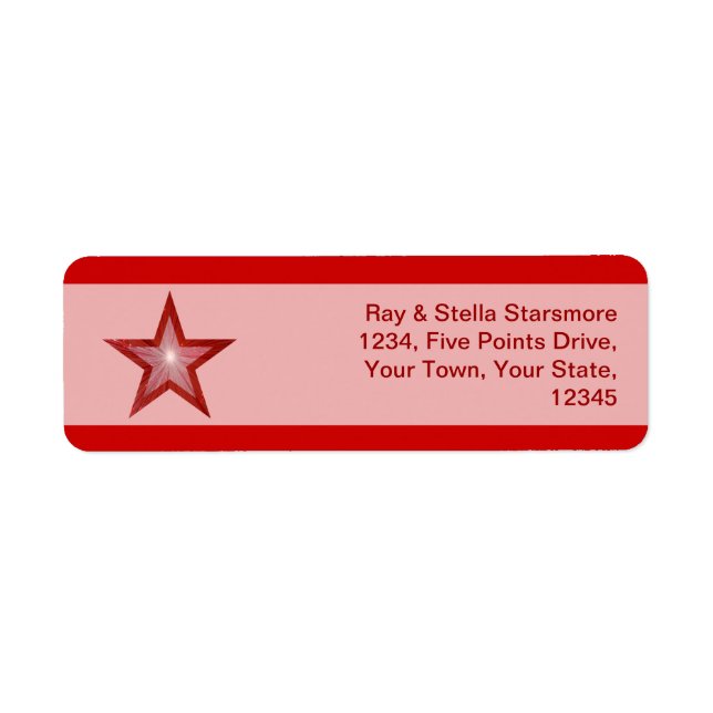 Red Star Strip Rücksendetikett Rosa (Vorne)