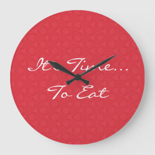 Red Star Triangle Pattern It's Time To Eat G200 Große Wanduhr