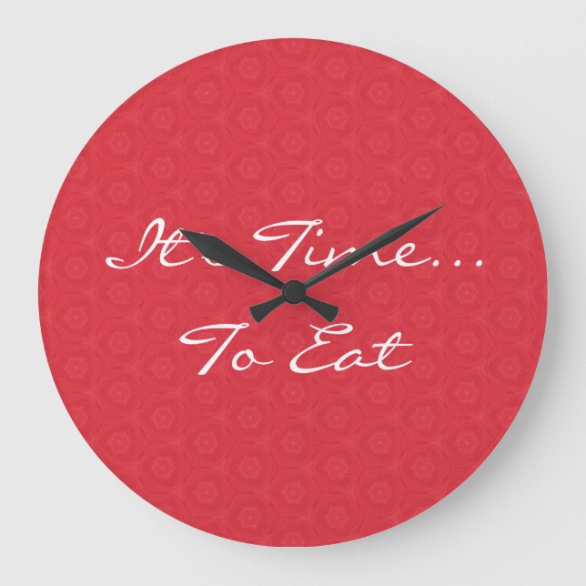 Red Star Triangle Pattern It's Time To Eat G200 Große Wanduhr (Vorderseite)