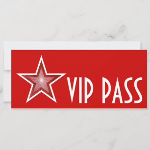 Red Star "VIP PASS" Einladung rot lang
