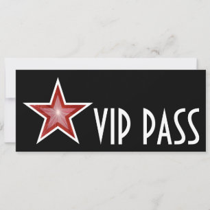 Red Star "VIP PASS" Einladung schwarz lang