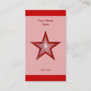 Red Star Visitenkarte Rosa Streifen vertikal