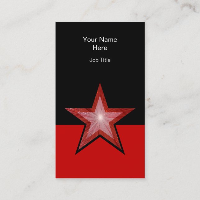 Red Star Visitenkarte rot schwarz (Vorderseite)
