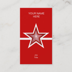 Red Star White Line Visitenkarte rot