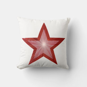 Red Star White 'Text' Wurfkissenplatz Kissen