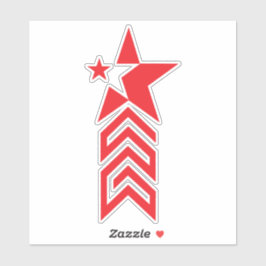Red Star with Chevron Arrows Aufkleber