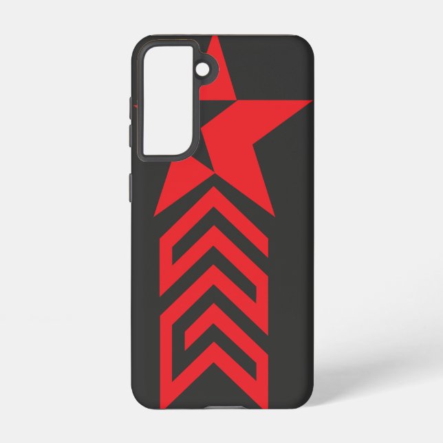 Red Star with Chevron Arrows Samsung Galaxy Hülle (Rückseite)