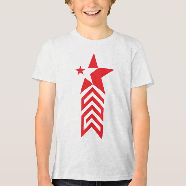 Red Star with Chevron Arrows Tri-Blend Shirt (Vorderseite)
