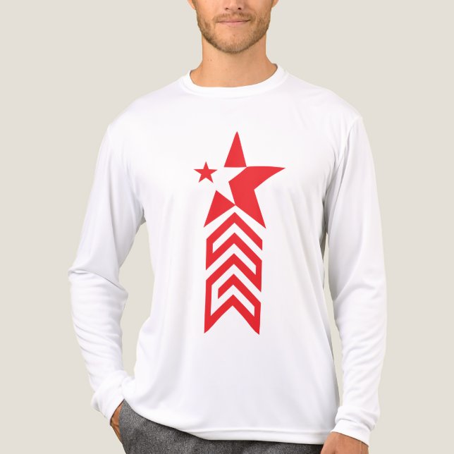 Red Star with Chevron Arrows Tri-Blend Shirt (Vorderseite)