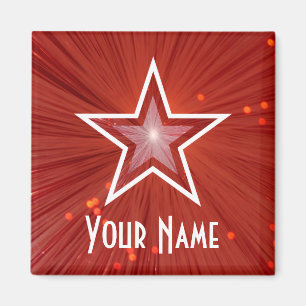 Red Star "Your Name" Kühlschrankmagnet-Platz Magnet