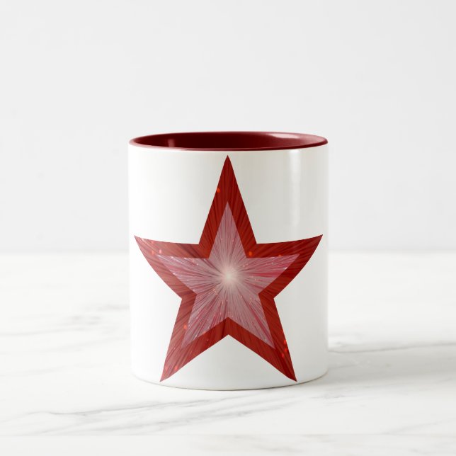 Red Star zwei Töne Tasse weiß (Mittel)