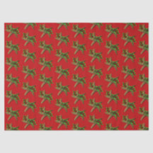Red Starfish in Holly Pattern Weihnachten