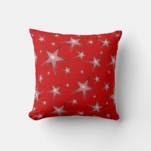 Red Stars imprimé lancer oreiller carré rouge roug