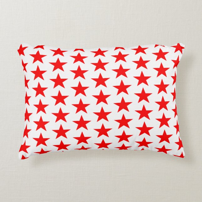 Red Stars Pattern Dekokissen (Vorderseite)