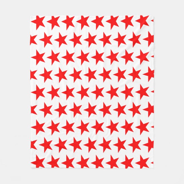 Red Stars Pattern Fleecedecke (Vorderseite)