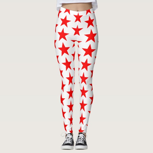 Red Stars Pattern Leggings (Vorderseite)