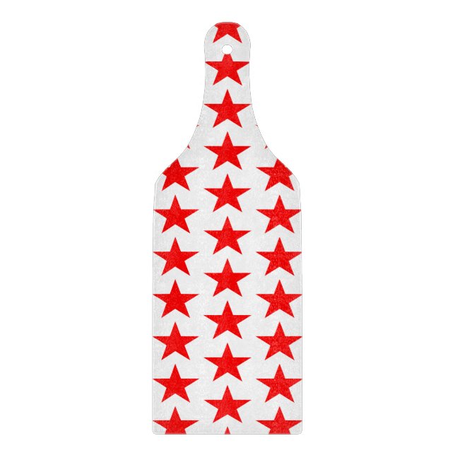 Red Stars Pattern Schneidebrett (Vorderseite)