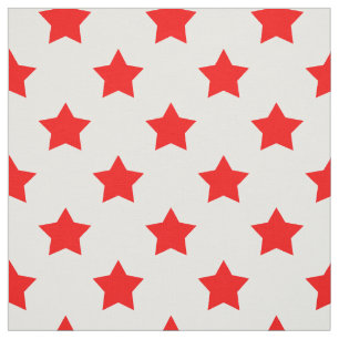 Red Stars Weißer Hintergrund Textil Stoff