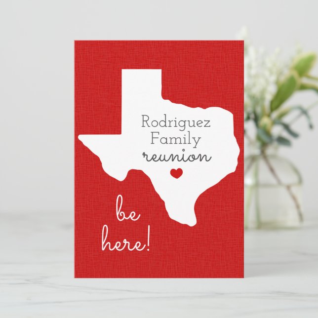 Red State of Texas Family Reunion Invitation (Debout devant)