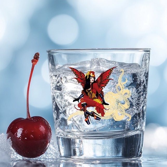 Red Steampunk Fairy Octopus Schnapsglas (Von Creator hochgeladen)