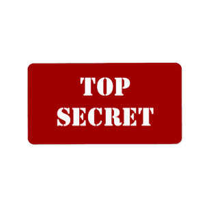 Red Stencil Top Secret Adressaufkleber