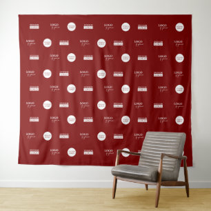 Red Step wiederholen Firmensponsor-Logos Medienwan Wandteppich