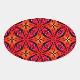 Red Sternexplosion Design Ovaler Aufkleber