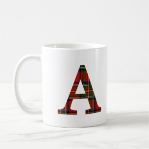 Red Stewart Kariert Monogram A Tasse
