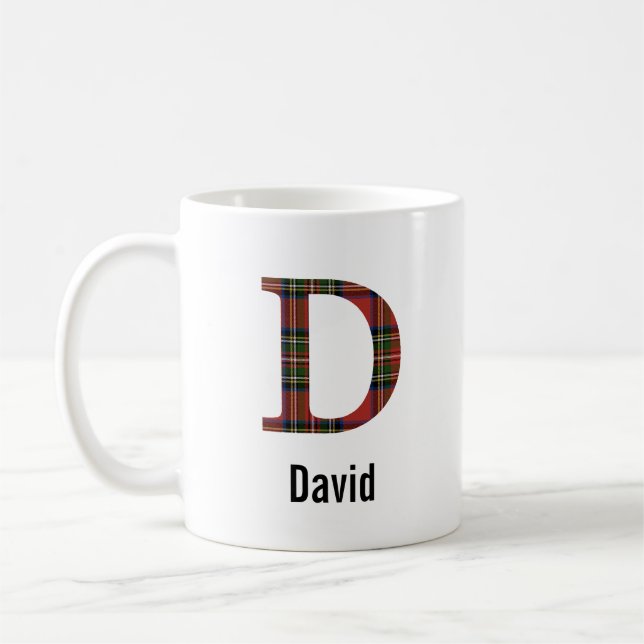Red Stewart Kariert Monogram D Tasse (Links)