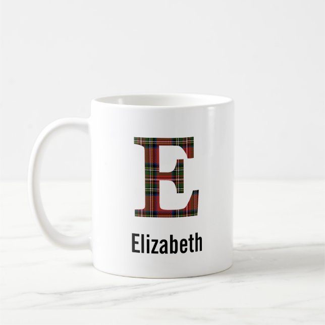 Red Stewart Kariert Monogram E Tasse (Links)