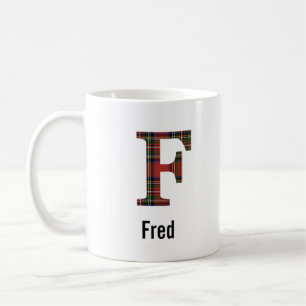 Red Stewart Kariert Monogram F Tasse