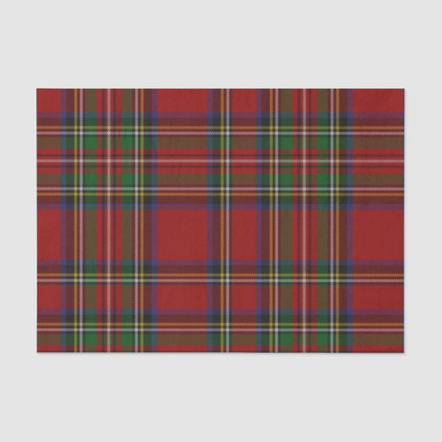 Red Stewart Kariert Tartan zu Weihnachten Seidenpapier (Vorderseite)