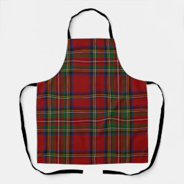 Red Stewart Plaid Tartan for Christmas Schürze