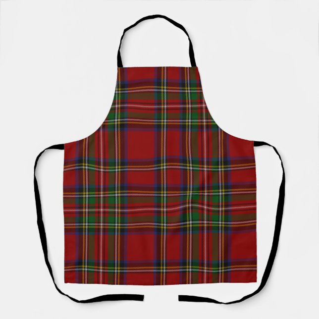 Red Stewart Plaid Tartan for Christmas Schürze (Vorderseite)