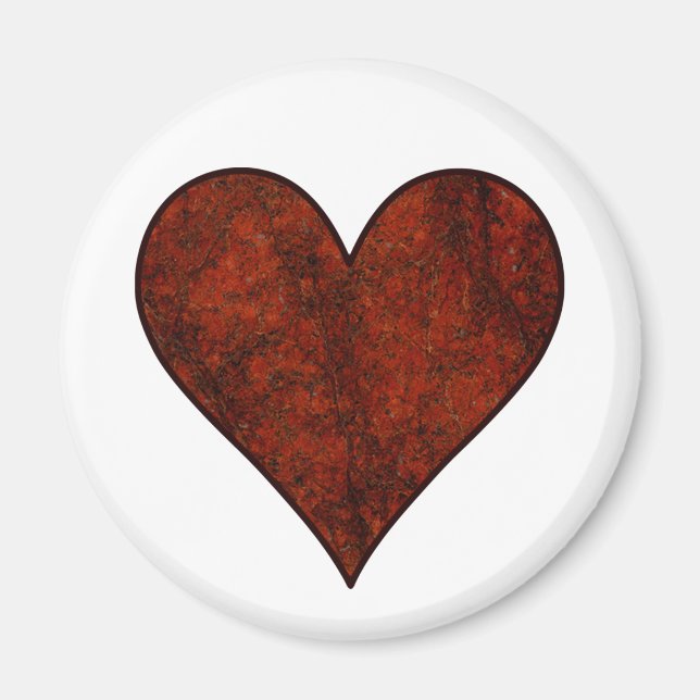 Red Stone Heart Magnet (Vorne)