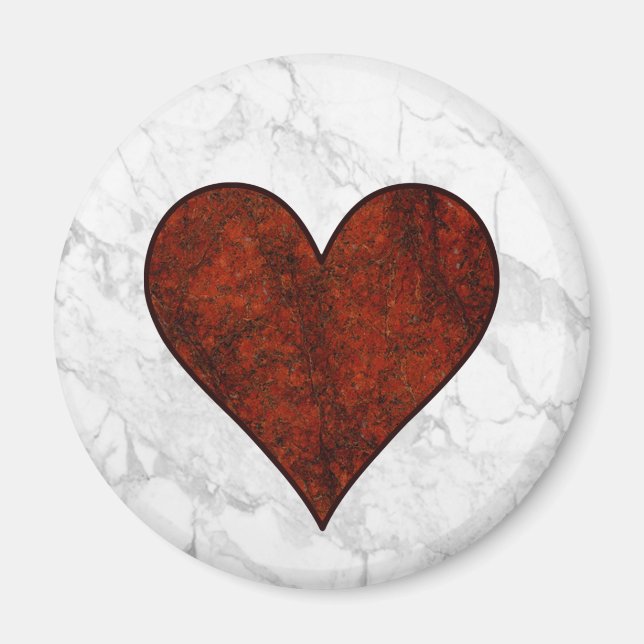 Red Stone Heart Magnet (Vorne)