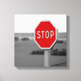 Red Stopp Road Signage Minimalistische Fotografie Leinwanddruck